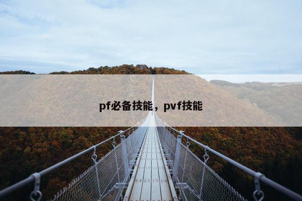 pf必备技能，pvf技能