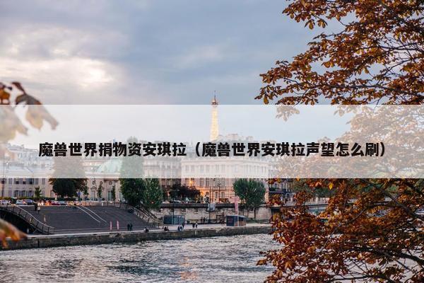 魔兽世界捐物资安琪拉（魔兽世界安琪拉声望怎么刷）