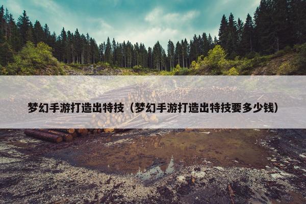 梦幻手游打造出特技（梦幻手游打造出特技要多少钱）