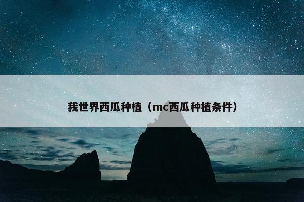 我世界西瓜种植（mc西瓜种植条件）