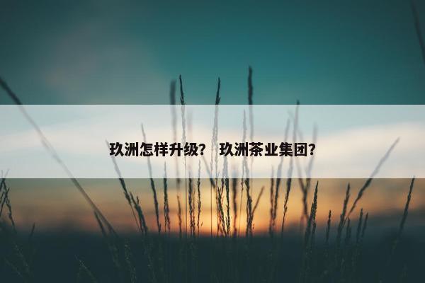 玖洲怎样升级？ 玖洲茶业集团？