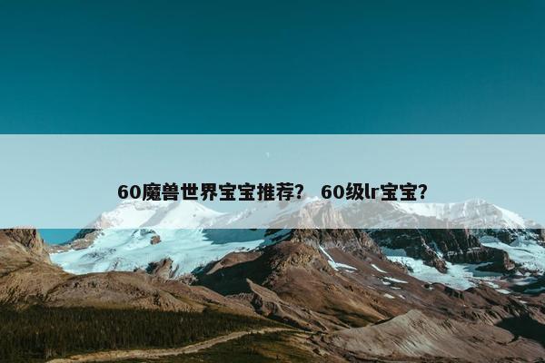 60魔兽世界宝宝推荐？ 60级lr宝宝？