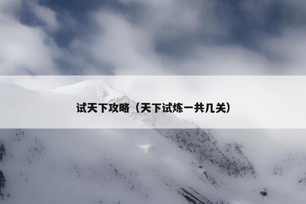 试天下攻略（天下试炼一共几关）