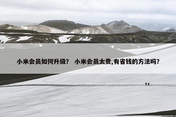小米会员如何升级？ 小米会员太贵,有省钱的方法吗？