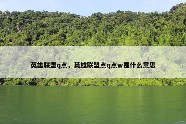 英雄联盟q点，英雄联盟点q点w是什么意思