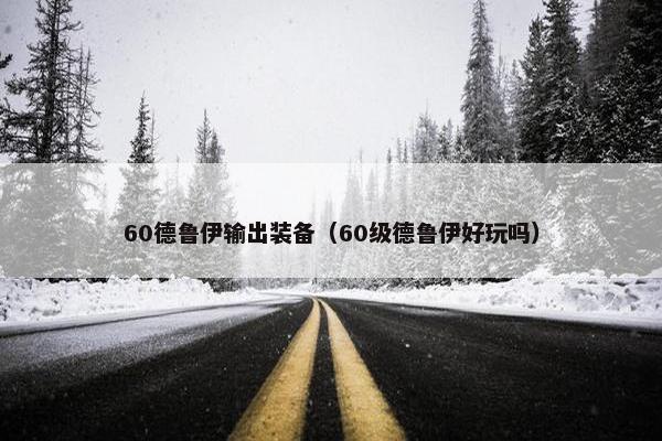 60德鲁伊输出装备（60级德鲁伊好玩吗）
