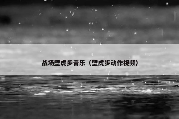 战场壁虎步音乐（壁虎步动作视频）