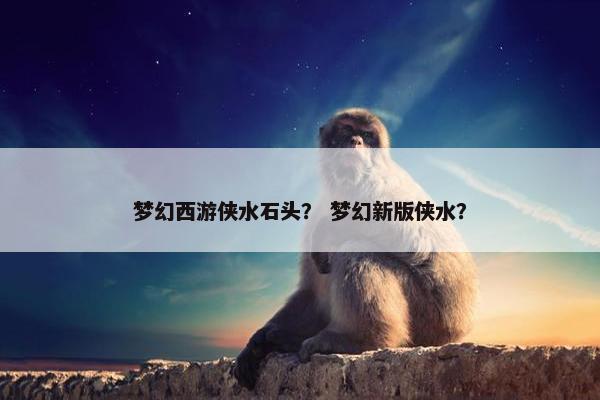 梦幻西游侠水石头？ 梦幻新版侠水？