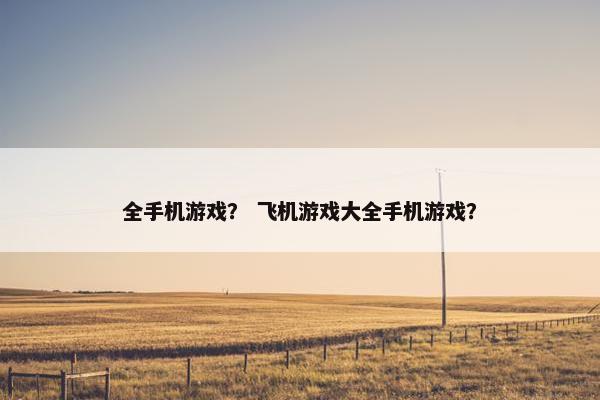全手机游戏？ 飞机游戏大全手机游戏？