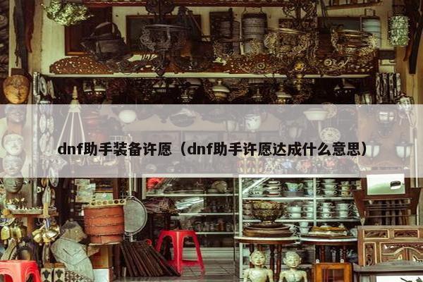 dnf助手装备许愿（dnf助手许愿达成什么意思）