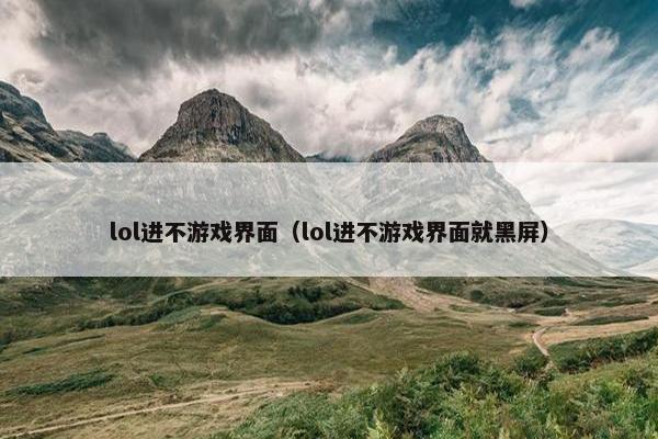 lol进不游戏界面（lol进不游戏界面就黑屏）