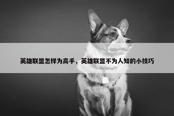 英雄联盟怎样为高手，英雄联盟不为人知的小技巧