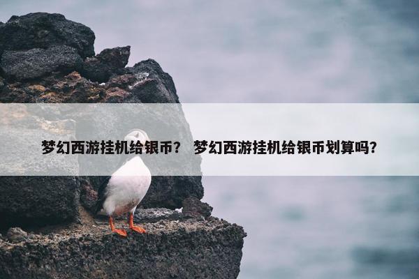 梦幻西游挂机给银币？ 梦幻西游挂机给银币划算吗？
