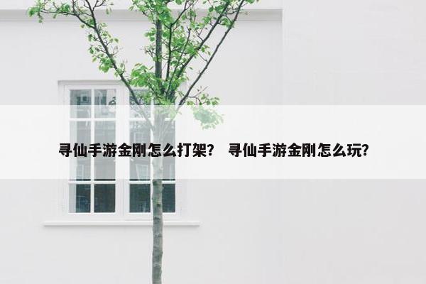 寻仙手游金刚怎么打架？ 寻仙手游金刚怎么玩？