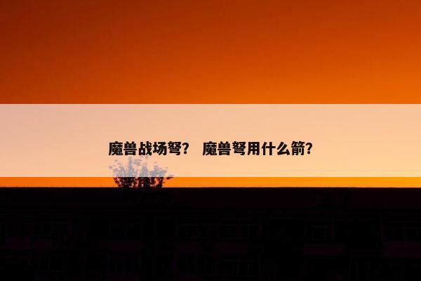 魔兽战场弩？ 魔兽弩用什么箭？