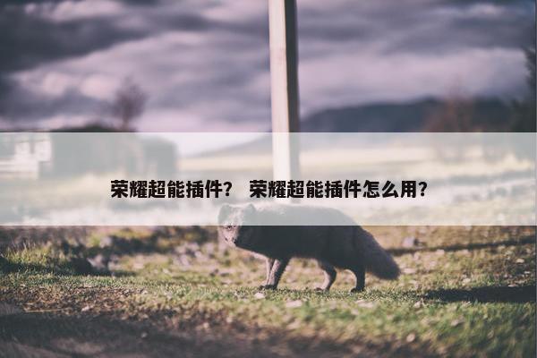 荣耀超能插件？ 荣耀超能插件怎么用？