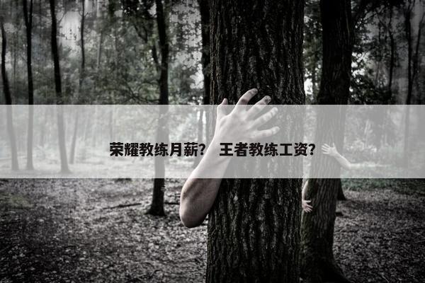 荣耀教练月薪？ 王者教练工资？