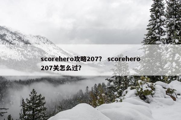 scorehero攻略207? scorehero207关怎么过? scorehero攻略207? scorehero207关怎么过?
