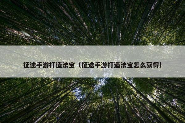 征途手游打造法宝（征途手游打造法宝怎么获得）