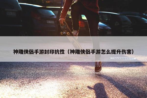 神雕侠侣手游封印抗性（神雕侠侣手游怎么提升伤害）