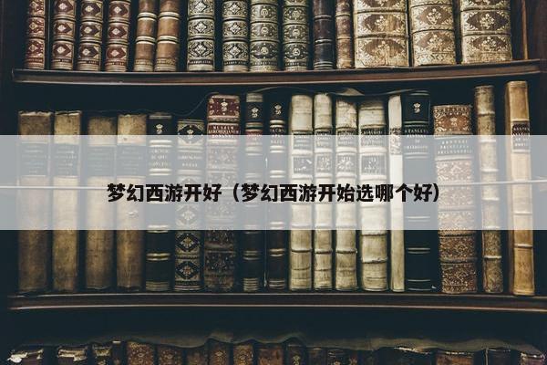 梦幻西游开好（梦幻西游开始选哪个好）