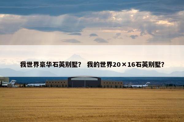 我世界豪华石英别墅？ 我的世界20×16石英别墅？