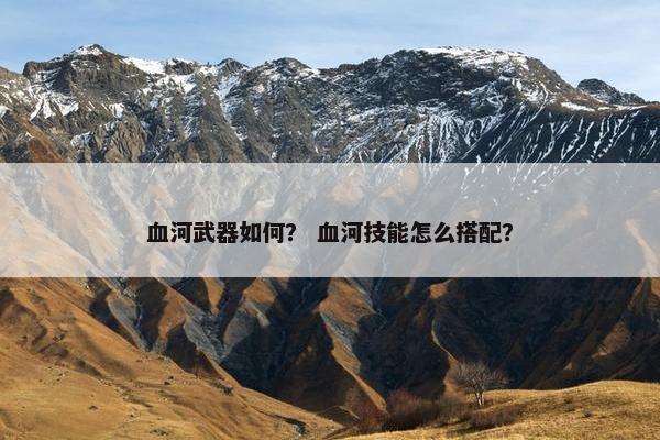 血河武器如何？ 血河技能怎么搭配？