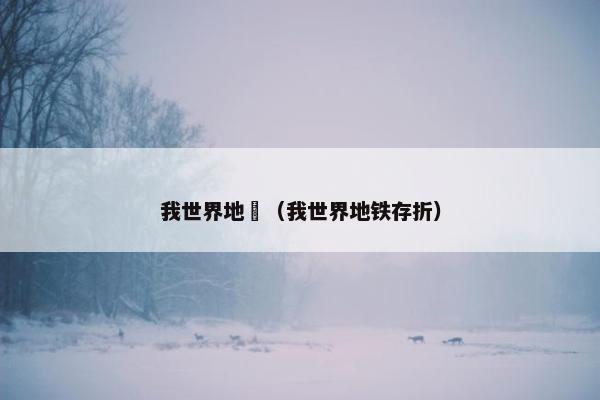 我世界地鐵（我世界地铁存折）