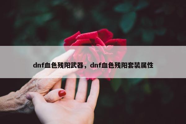 dnf血色残阳武器，dnf血色残阳套装属性