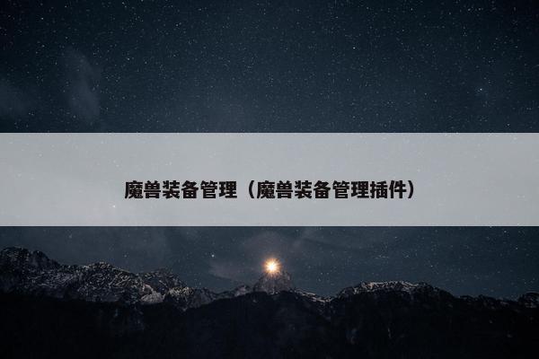 魔兽装备管理（魔兽装备管理插件）