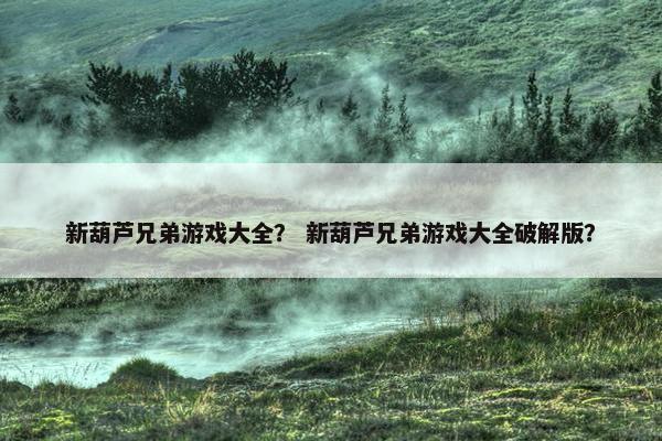 新葫芦兄弟游戏大全？ 新葫芦兄弟游戏大全破解版？