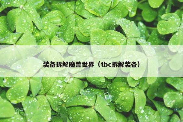 装备拆解魔兽世界（tbc拆解装备）