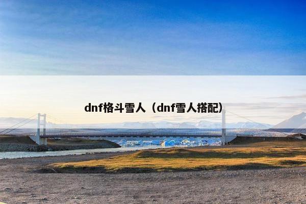 dnf格斗雪人（dnf雪人搭配）