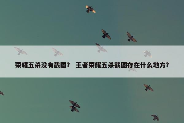 荣耀五杀没有截图？ 王者荣耀五杀截图存在什么地方？