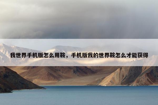 我世界手机版怎么用鞍,手机版我的世界鞍怎么才能获得 我世界手机版怎么用鞍,手机版我的世界鞍怎么才能获得