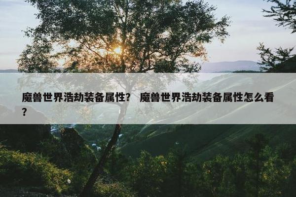 魔兽世界浩劫装备属性? 魔兽世界浩劫装备属性怎么看? 魔兽世界浩劫装备属性? 魔兽世界浩劫装备属性怎么看?