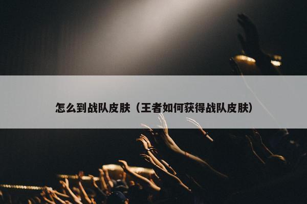怎么到战队皮肤(王者如何获得战队皮肤) 怎么到战队皮肤(王者如何获得战队皮肤)