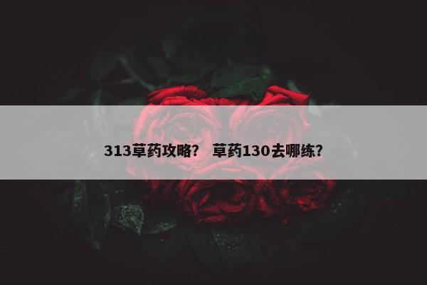 313草药攻略? 草药130去哪练? 313草药攻略? 草药130去哪练?