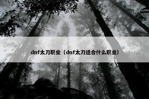 dnf太刀职业（dnf太刀适合什么职业）