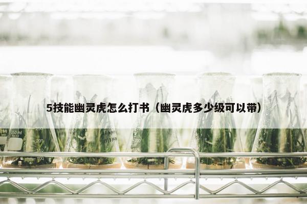 5技能幽灵虎怎么打书(幽灵虎多少级可以带) 5技能幽灵虎怎么打书(幽灵虎多少级可以带)