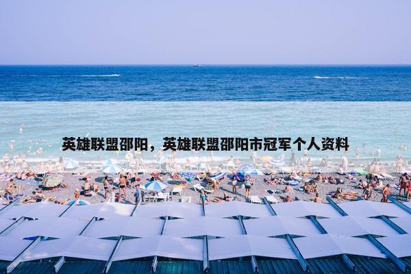 英雄联盟邵阳，英雄联盟邵阳市冠军个人资料