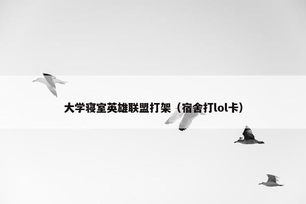 大学寝室英雄联盟打架（宿舍打lol卡）