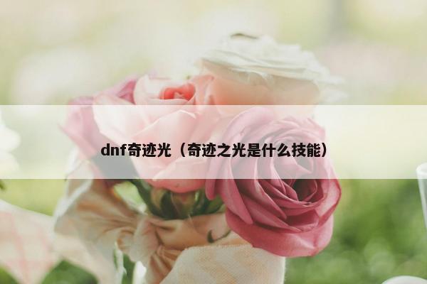 dnf奇迹光(奇迹之光是什么技能) dnf奇迹光(奇迹之光是什么技能)