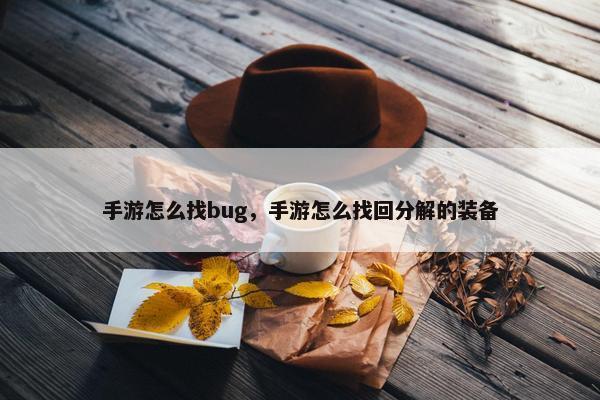 手游怎么找bug，手游怎么找回分解的装备