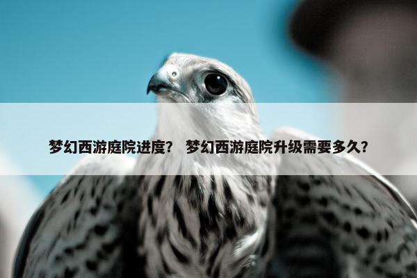 梦幻西游庭院进度? 梦幻西游庭院升级需要多久? 梦幻西游庭院进度? 梦幻西游庭院升级需要多久?