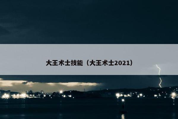 大王术士技能（大王术士2021）
