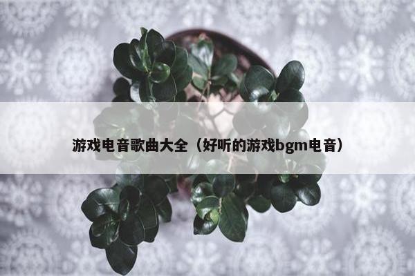 游戏电音歌曲大全（好听的游戏bgm电音）