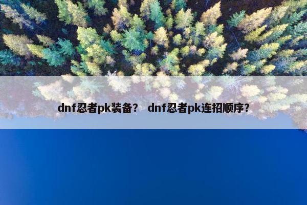 dnf忍者pk装备? dnf忍者pk连招顺序? dnf忍者pk装备? dnf忍者pk连招顺序?