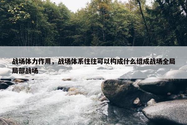 战场体力作用,战场体系往往可以构成什么组成战场全局局部战场 战场体力作用,战场体系往往可以构成什么组成战场全局局部战场