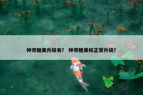 神奇糖果升级有？ 神奇糖果和正常升级？